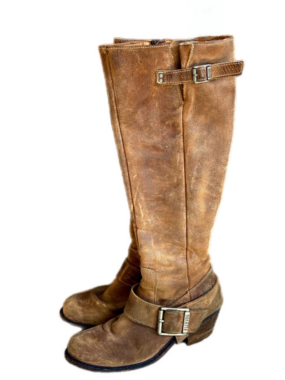 Women's Brown Leather Fluevog Boots Size 6 - Picture 3 of 4